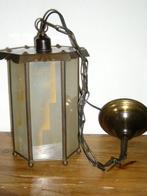 Art Deco Hanglamp Antiek Bakeliet Brons, Ophalen of Verzenden