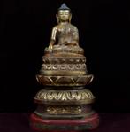 Antieke vintage Tibet vergulde bronzen Boeddha 1900-1940, Ophalen of Verzenden