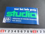 sticker omroep KRO gids STUDIO voor het hele gezin bl papier, Verzamelen, Ophalen, Zo goed als nieuw, Bedrijf of Vereniging