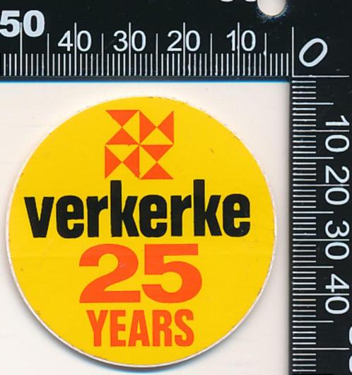 Sticker: Verkerke - 25 Jaar, Verzamelen, Stickers, Zo goed als nieuw, Overige typen, Ophalen of Verzenden