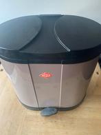 Wesco Dubbele Afvalemmer - Afval scheiden!, Ophalen, Met pedaal, 50 tot 75 cm, Metaal