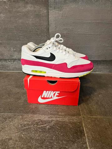 Nike Air Max 1 White Black Volt Rush Pink | Maat 44 beschikbaar voor biedingen