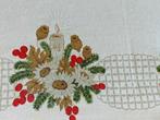 Kerst tafelkleed bedrukt met kaarsen 1.35 x 1.85 mtr (KT23), Huis en Inrichting, Tafelkleden, Rechthoek, Gebruikt, Ophalen of Verzenden