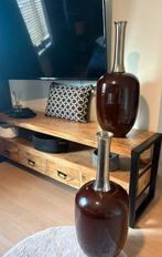 Hoge donkerrode vazen, Ophalen, 75 cm of meer, Rood, Glas