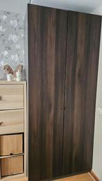 NIEUW Ikea PAX Kast - Donkergrijs met Houten Deuren, Ophalen, 200 cm of meer, Met hangruimte, 50 tot 100 cm
