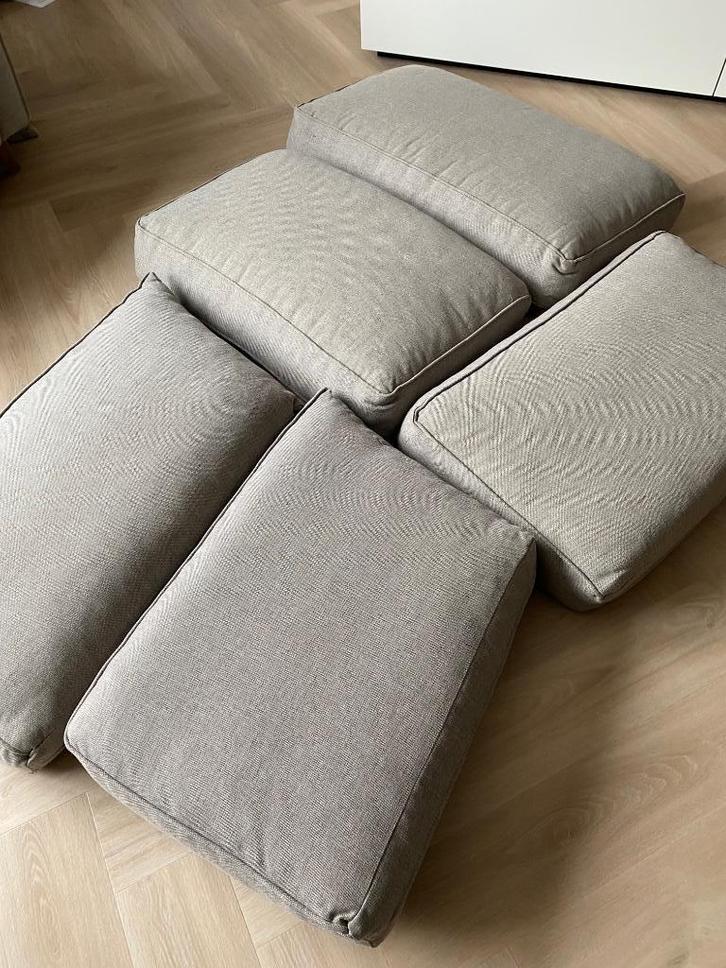 5 grote zitkussens - rugkussens ZGAN taupe / beige, Huis en Inrichting, Woonaccessoires | Kussens, Zo goed als nieuw, Beige, Rechthoekig