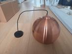 Koperkleurige hanglamp met zwarte draad, Gebruikt, Ophalen of Verzenden, Metaal, Modern