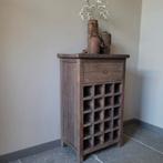 Wijnkastje kast kastje driftwood landelijk sober stoer hout, Ophalen, Nieuw, Hout, Minder dan 50 cm
