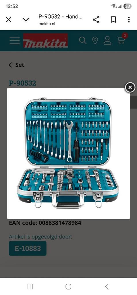 Makita P-90532 Handgereedschap Set - in Koffer, Doe-het-zelf en Verbouw, Gereedschap | Handgereedschap, Zo goed als nieuw, Ophalen