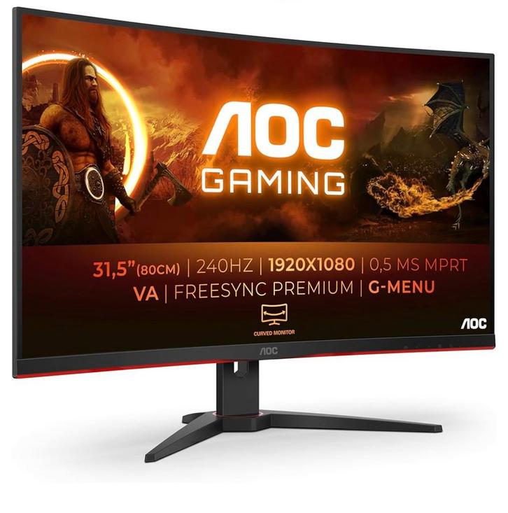 AOC C32G2ZE/BK gaming monitor Full HD 240HZ, Computers en Software, Monitoren, Refurbished, 201 Hz of meer, DisplayPort, HDMI