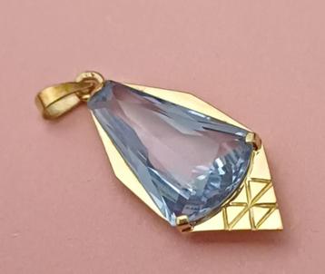 14 Karaat gouden hanger met topaas steen. beschikbaar voor biedingen