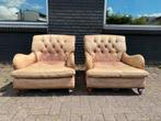 Twee prachtoe Chesterfield fauteuils cognac GRATIS BEZORGD, Huis en Inrichting, Fauteuils, Ophalen of Verzenden, Gebruikt, 75 tot 100 cm