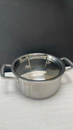 Le creuset rvs kookpan 18 cm, Ophalen of Verzenden, Zo goed als nieuw, Rvs, Kookpan of Snelkookpan
