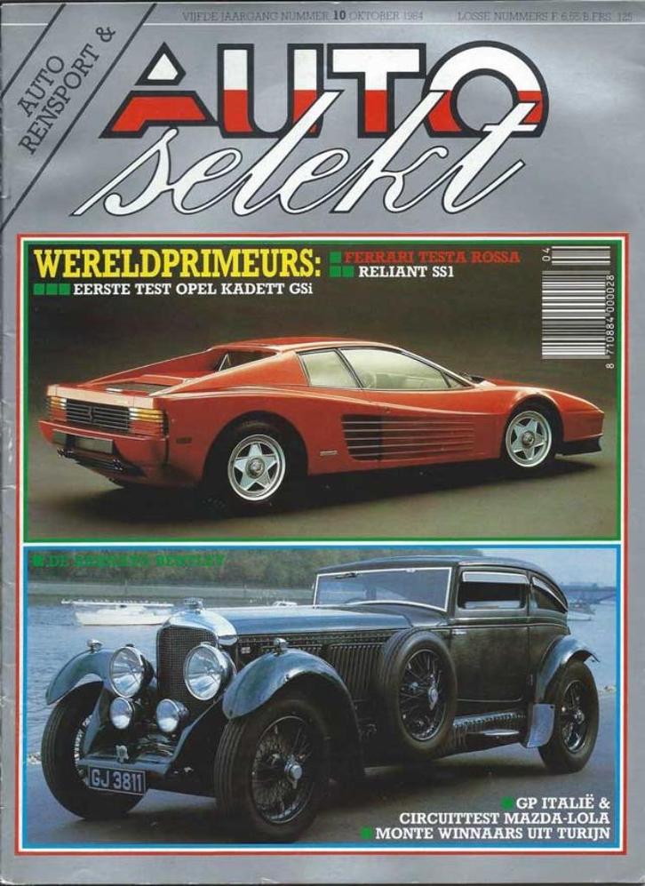 Autoselekt 10 1984 : Opel Kadett GSi - Ferrari Testarossa, Boeken, Auto's | Folders en Tijdschriften, Gelezen, Algemeen, Ophalen of Verzenden