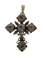 Diamant kruis antieke 14k gouden zilveren hanger ketting, Sieraden, Tassen en Uiterlijk, Antieke sieraden, Ophalen of Verzenden