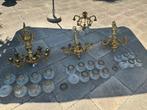 4 prachtige antieke kroonluchters vuurverguld met glas, Ophalen of Verzenden