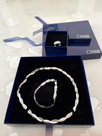Lucardi Ring, Armband en Ketting echt zilver beschikbaar voor biedingen