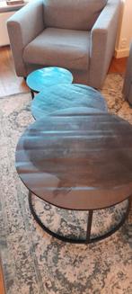 Salontafel 3 delig zwart, Huis en Inrichting, Tafels | Salontafels, 50 tot 100 cm, Rond, Minder dan 50 cm, 50 tot 100 cm