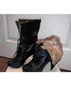 Leren enkelLaarzen bocage maat 37 bont, Bocage, Ophalen of Verzenden, Zo goed als nieuw, Zwart