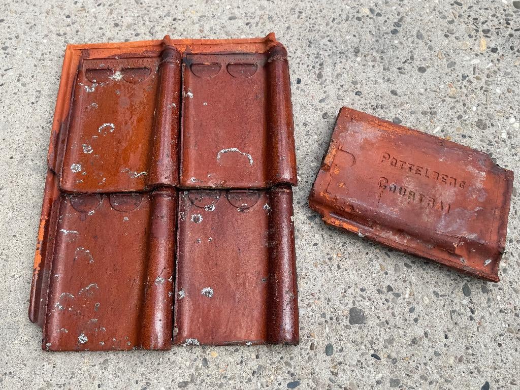 1400 stuks dakpan Tuile du Nord bruin geglazuurd 29.5x21cm., Ophalen, Overige materialen, Gebruikt, Overige typen