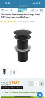 Zwarte Afvoerplug Wastafel - Nieuw in Doos, Ophalen of Verzenden, Nieuw