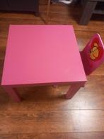 kindertafel met stoel Woezel en Pip roze, Ophalen of Verzenden, Zo goed als nieuw