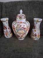 Vintage Aardewerk Vazen Set, Gebruikt, Wit, Aardewerk of Porselein, Ophalen of Verzenden