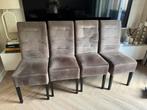 4 eetkamer stoelen bruin velours, Huis en Inrichting, Stoelen, Ophalen, Zo goed als nieuw, Bruin, Vier