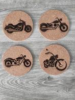 Kurk onderzetters 9 cm – Motor thema – Set van 4, Huis en Inrichting, Ophalen of Verzenden, Nieuw, Glas of Kopje