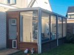 Veranda metalen frame, polycarbonaat dak en glazen zijwand, Ophalen, Gebruikt, Veranda