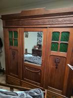 Prachtige antieke kast met groene ruitjes, Ophalen of Verzenden