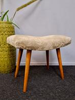 Vintage voetenbankje retro krukje jaren 60/70 design hocker, Ophalen, Hout, Minder dan 50 cm, 50 tot 75 cm