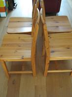 4 stuks vintage Grenen stoelen, Huis en Inrichting, Stoelen, Ophalen, Gebruikt, Bruin, Vier