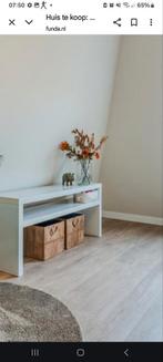 Sidetable wit hoogglans izgs, Huis en Inrichting, Tafels | Sidetables, Ophalen, Zo goed als nieuw, 25 tot 50 cm, Rechthoekig