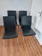 4 eetkamer stoelen. Zwart lederlook., Huis en Inrichting, Stoelen, Zo goed als nieuw, Zwart, Ophalen