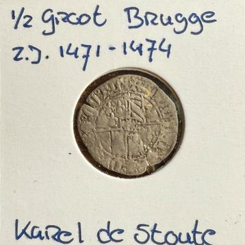 Halve groot, Brugge, Karel de Stoute, z.j. 1471-1474 beschikbaar voor biedingen
