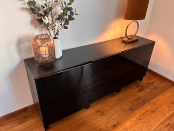 Zwart dressoir - 180x42x64 cm