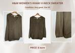 H&M Women's Khaki V-Neck Sweater (size XS), Ophalen of Verzenden, Zo goed als nieuw, Maat 34 (XS) of kleiner, Groen