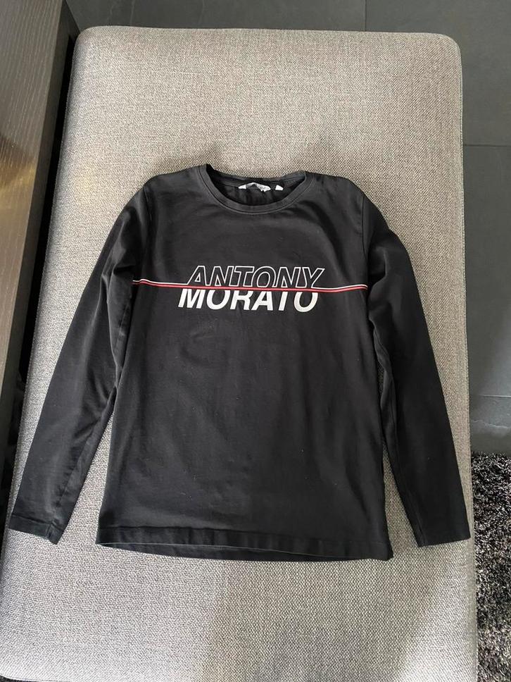 ANTONY MORATO zwart longsleeve shirt maat 10 = 140 zgan, Kinderen en Baby's, Kinderkleding | Maat 140, Zo goed als nieuw, Jongen