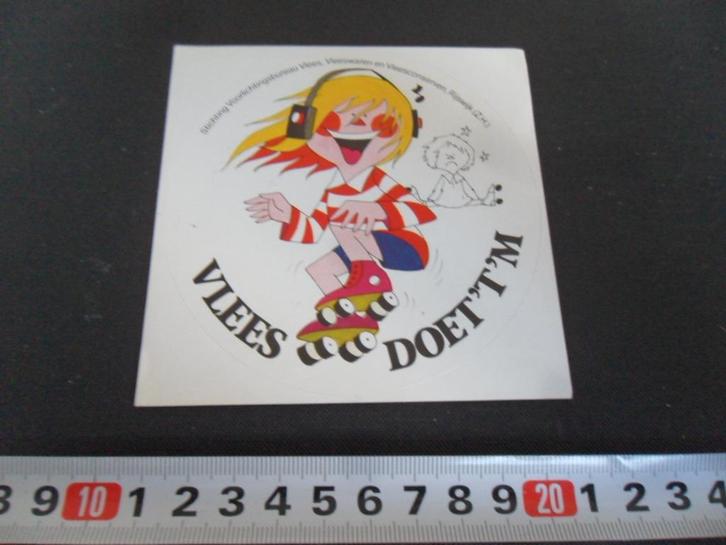 sticker strip Vlees doet 't 'm  rolschaatsen, Verzamelen, Stickers, Zo goed als nieuw, Bedrijf of Vereniging, Ophalen
