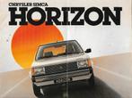 Brochure CHRYSLER SIMCA Horizon 1978 (NL)., Gelezen, Ophalen of Verzenden, Chrysler/Simca, Overige merken