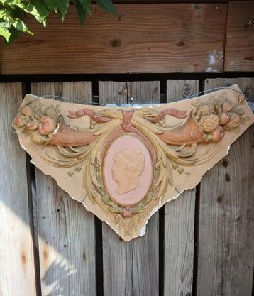 Gipsen plaquette plafond plm. 1880 kunst wandplaat brocante beschikbaar voor biedingen