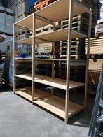 Houten stellingen 60cm diep 150cm hoog, Ophalen, Gebruikt