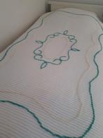 Een heerlijke vintage katoen sprei, met mooie rustige ingew, Eenpersoons, Wit, Overige typen, Ophalen of Verzenden