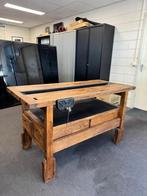 Karaktervolle, authentieke houten werkbank met lades 150 cm, Ophalen, 100 tot 150 cm, Vintage, Zo goed als nieuw