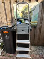 Aluminium huishoudtrap – 4 treden, Ophalen, Gebruikt, Trap, Opvouwbaar of Inschuifbaar