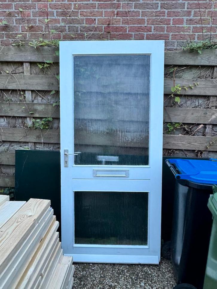 Buitendeur 93 x 201,5, Doe-het-zelf en Verbouw, Deuren en Horren, Gebruikt, Buitendeur, 200 tot 215 cm, 80 tot 100 cm, Glas, Ophalen