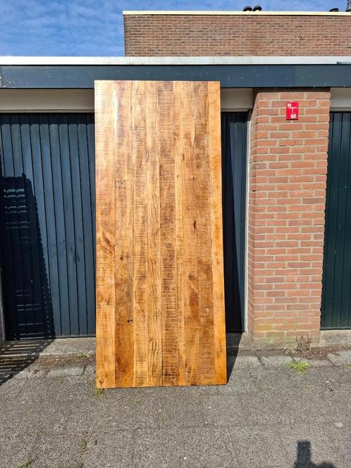 Groot massief Mango-houten rechthoekig tafelblad, Huis en Inrichting, Tafelonderdelen, Gebruikt, Tafelblad, 200 cm of meer, 100 tot 150 cm