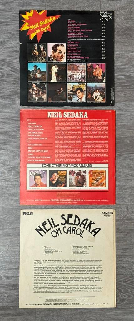 3 x Neil Sedaka LP, Cd's en Dvd's, Vinyl | Pop, Gebruikt, 1960 tot 1980, 12 inch, Ophalen