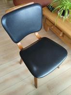 Vintage stoel hout met zwart skai, Ophalen